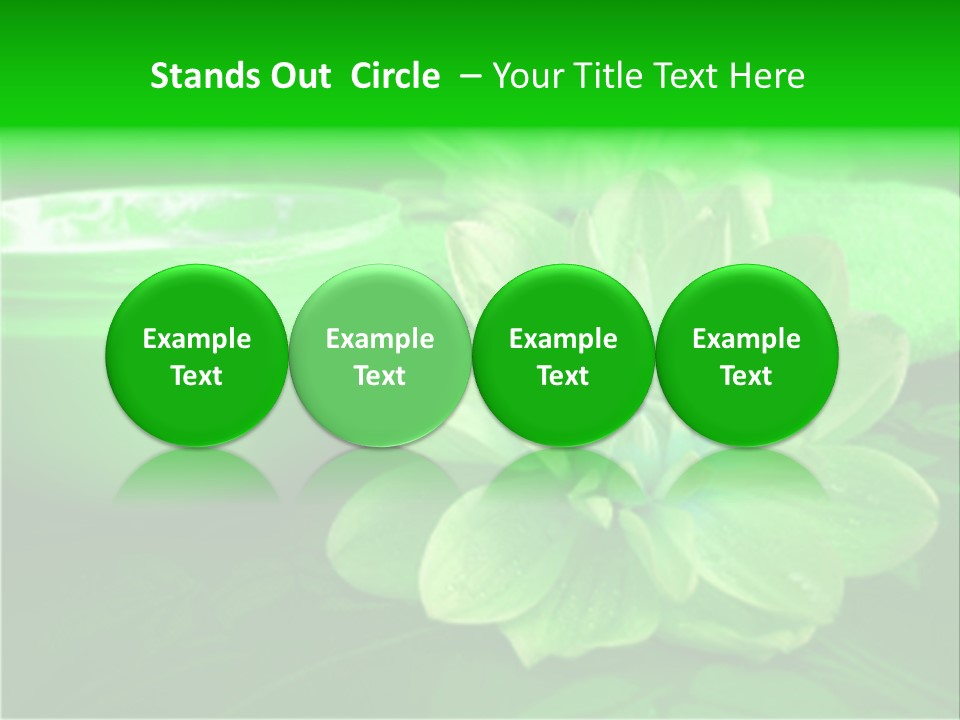 Abstract Green Cream And Towel With Flowers PowerPoint Template