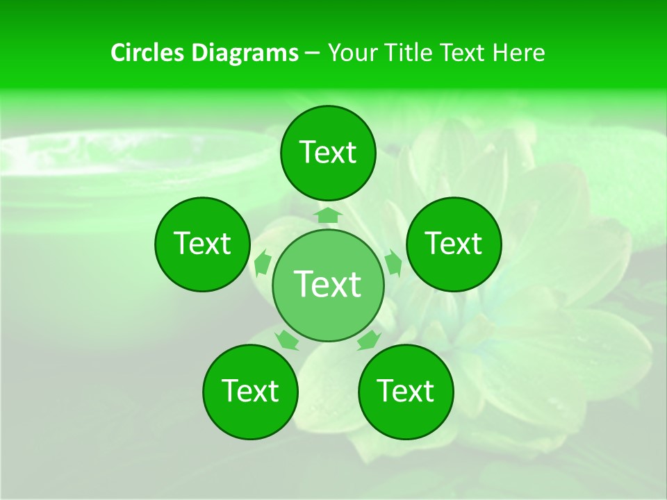 Abstract Green Cream And Towel With Flowers PowerPoint Template