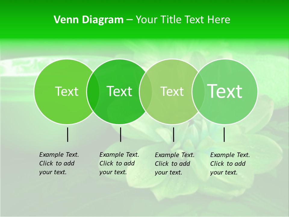 Abstract Green Cream And Towel With Flowers PowerPoint Template