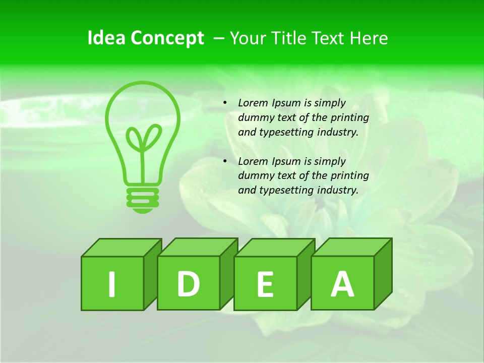 Abstract Green Cream And Towel With Flowers PowerPoint Template