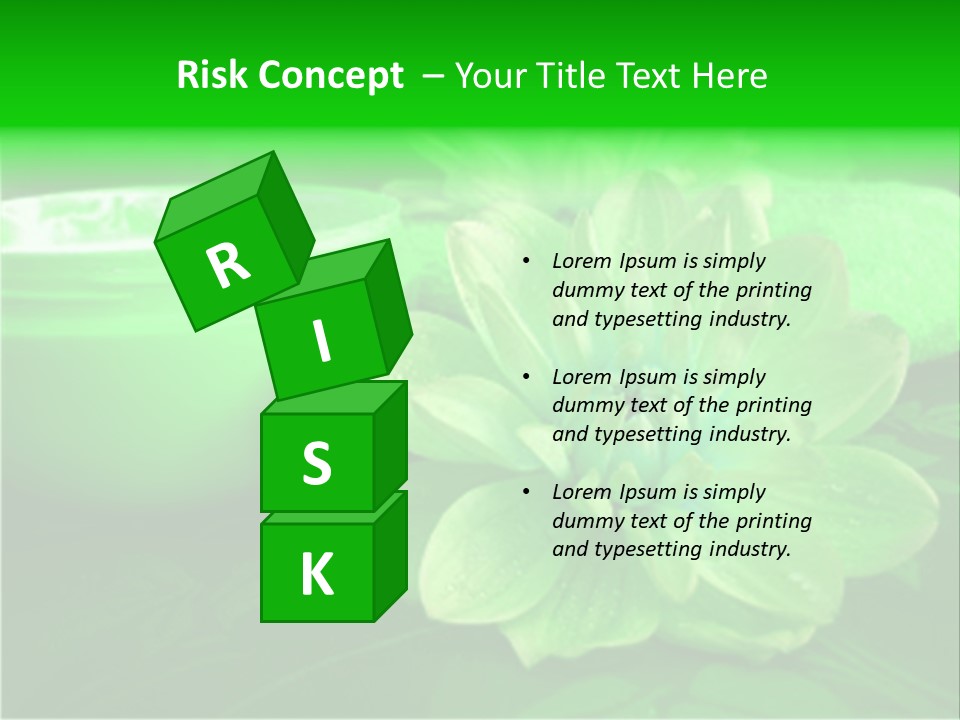 Abstract Green Cream And Towel With Flowers PowerPoint Template