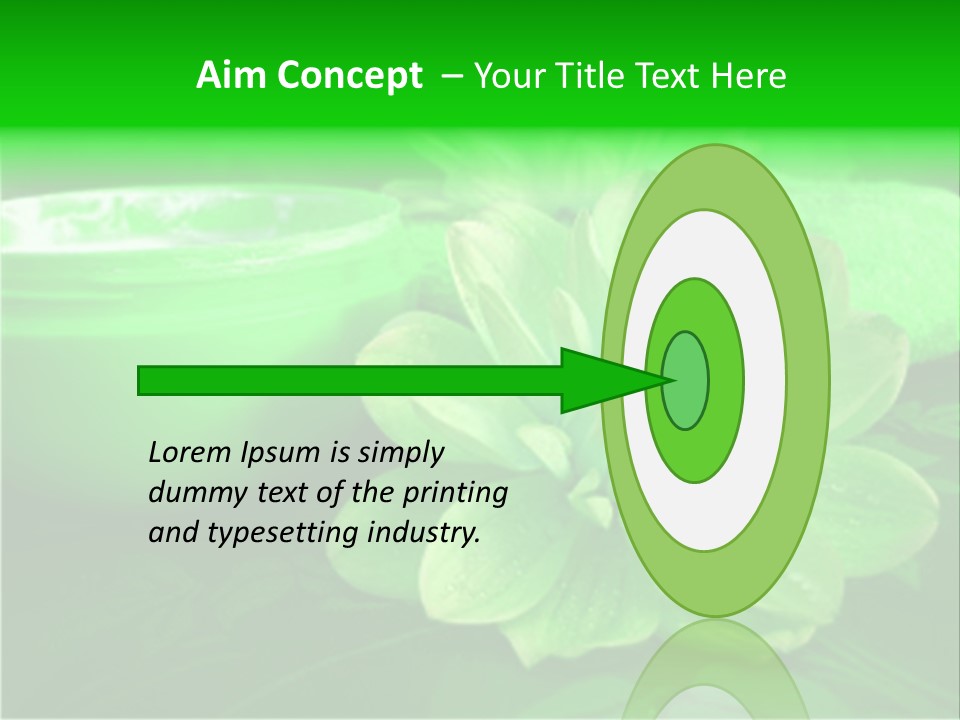 Abstract Green Cream And Towel With Flowers PowerPoint Template