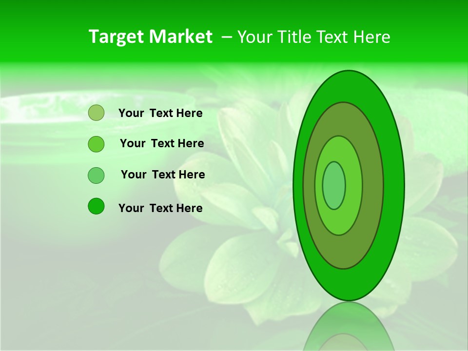 Abstract Green Cream And Towel With Flowers PowerPoint Template