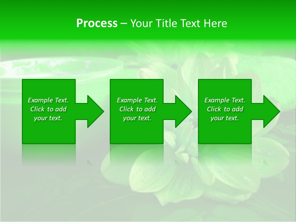 Abstract Green Cream And Towel With Flowers PowerPoint Template