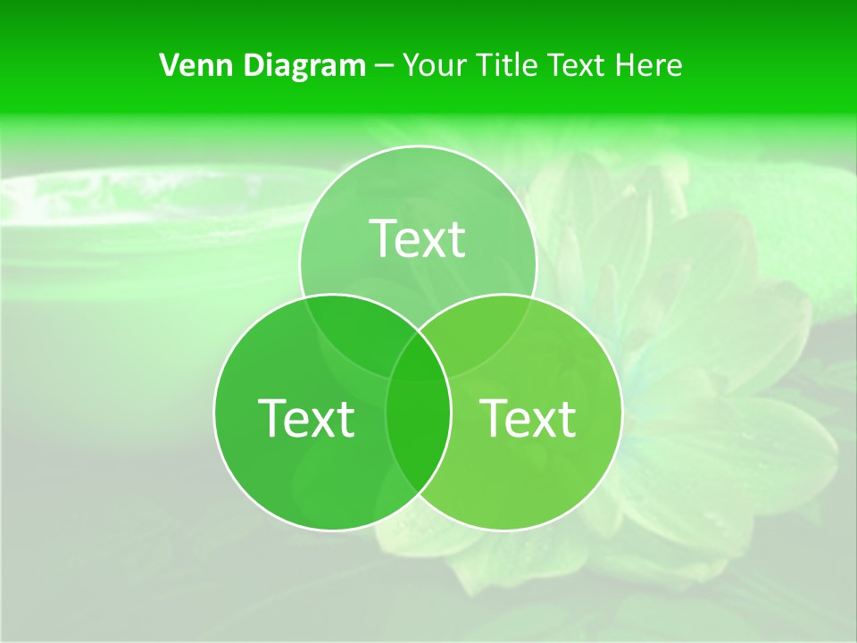 Abstract Green Cream And Towel With Flowers PowerPoint Template