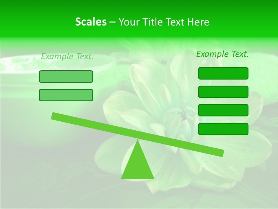 Abstract Green Cream And Towel With Flowers PowerPoint Template