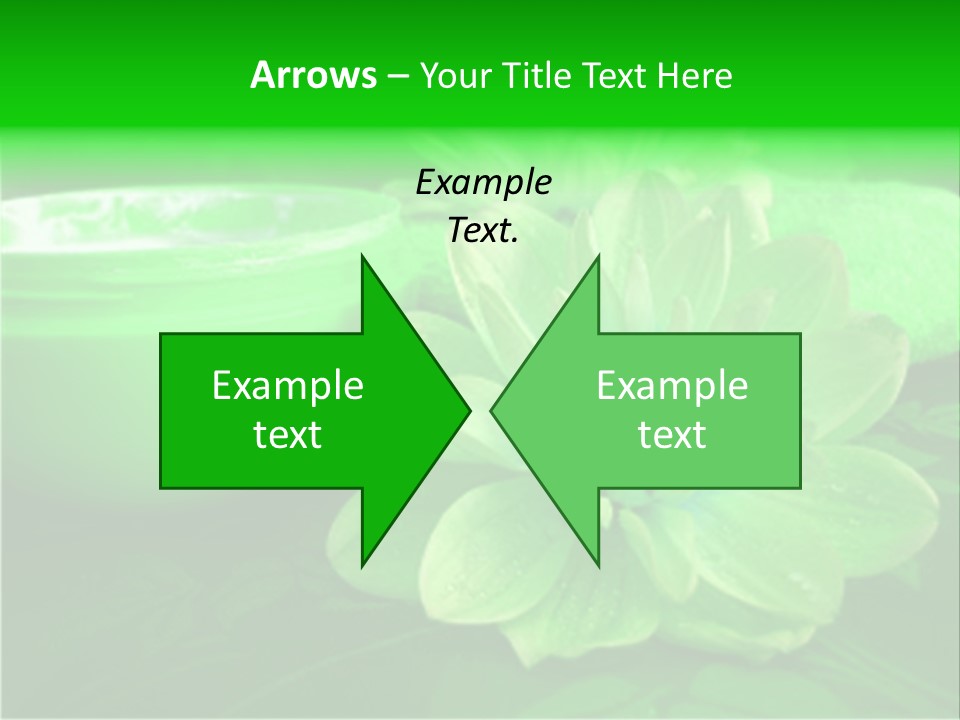 Abstract Green Cream And Towel With Flowers PowerPoint Template