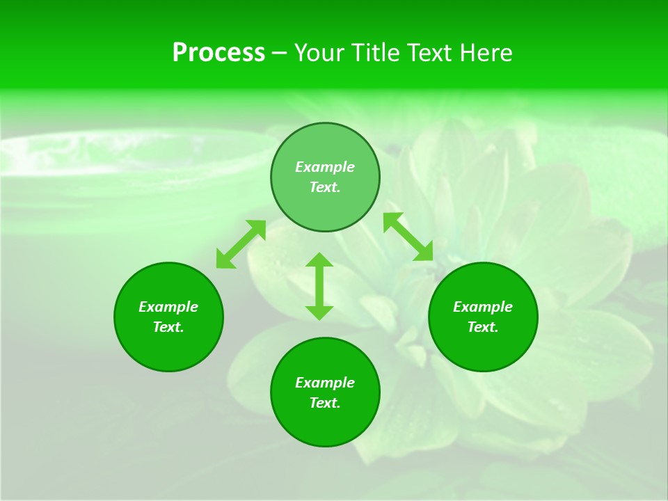 Abstract Green Cream And Towel With Flowers PowerPoint Template