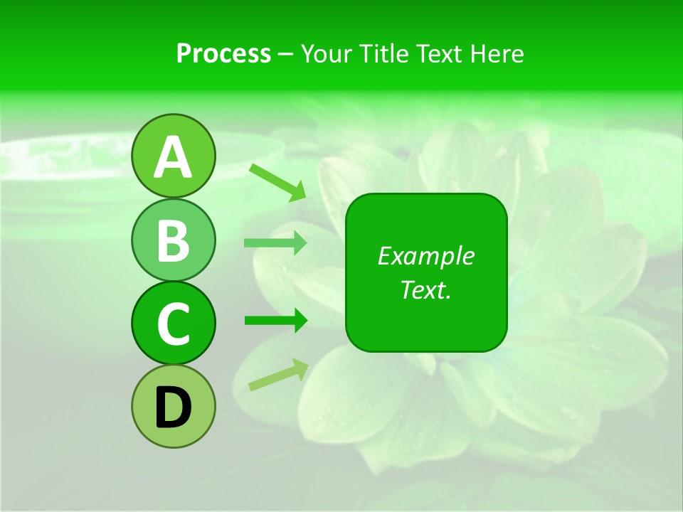 Abstract Green Cream And Towel With Flowers PowerPoint Template