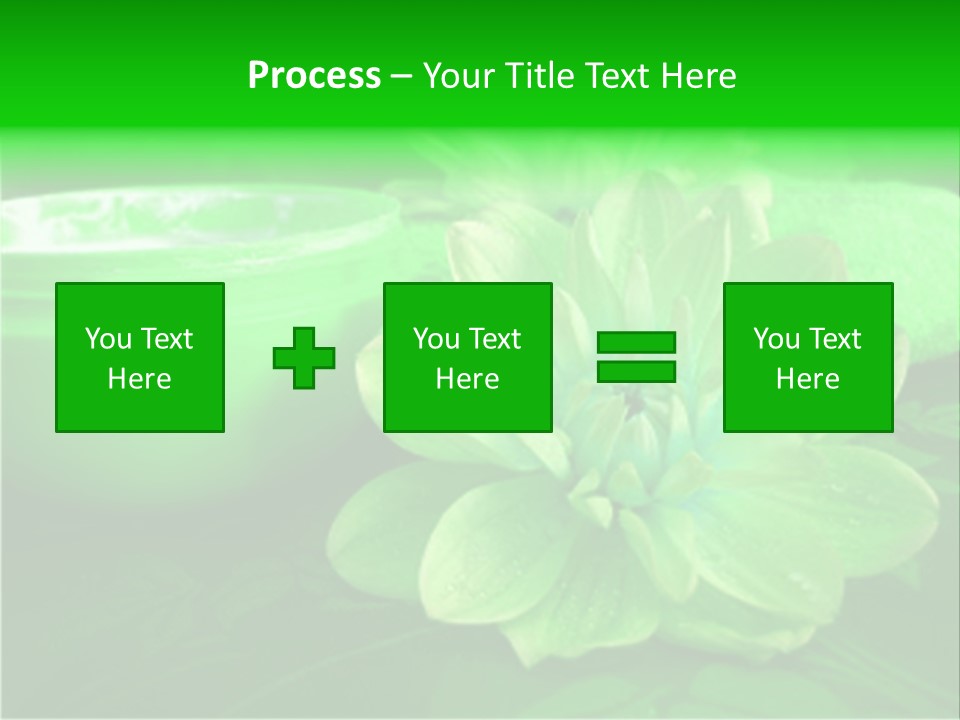 Abstract Green Cream And Towel With Flowers PowerPoint Template