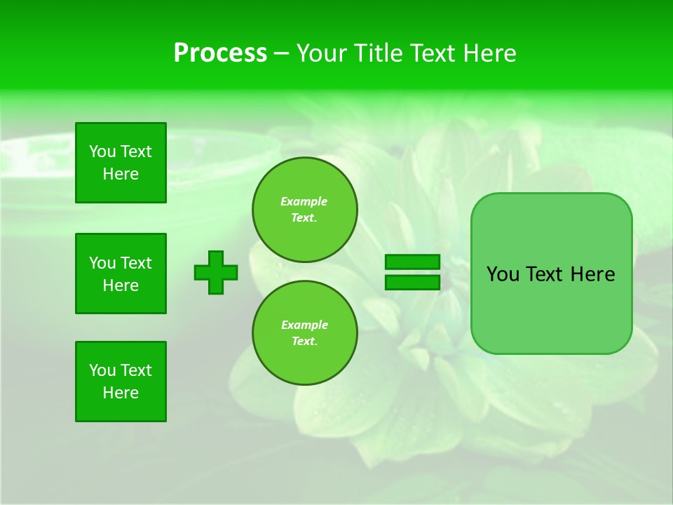 Abstract Green Cream And Towel With Flowers PowerPoint Template