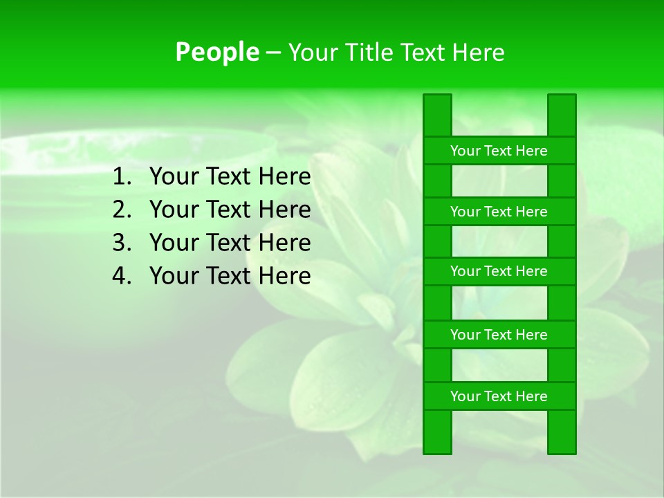 Abstract Green Cream And Towel With Flowers PowerPoint Template