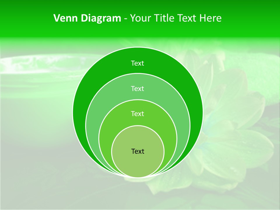 Abstract Green Cream And Towel With Flowers PowerPoint Template