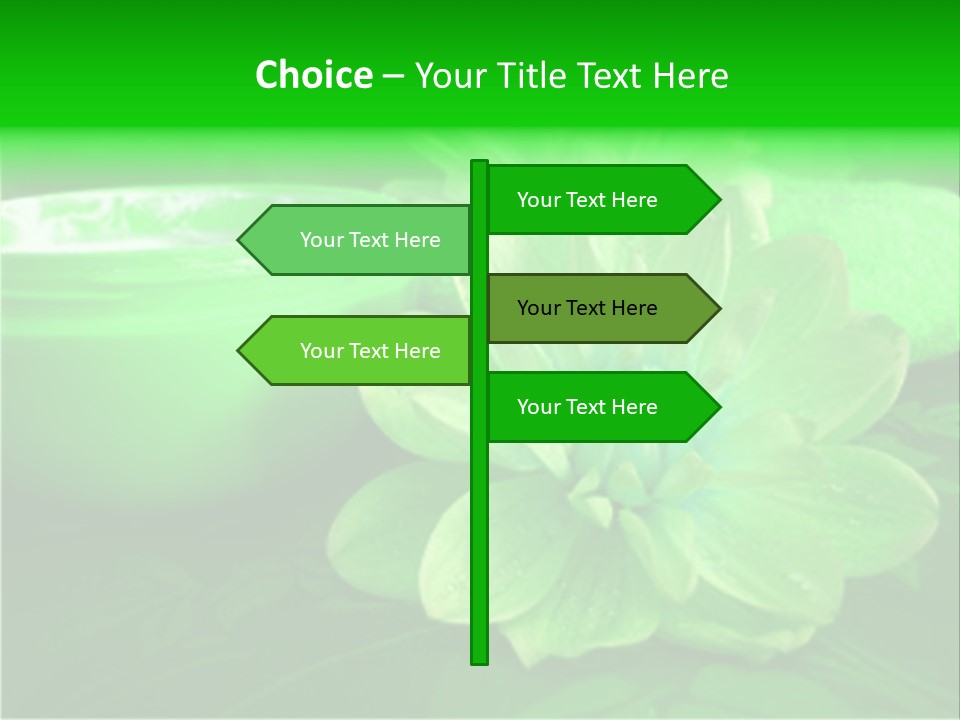 Abstract Green Cream And Towel With Flowers PowerPoint Template