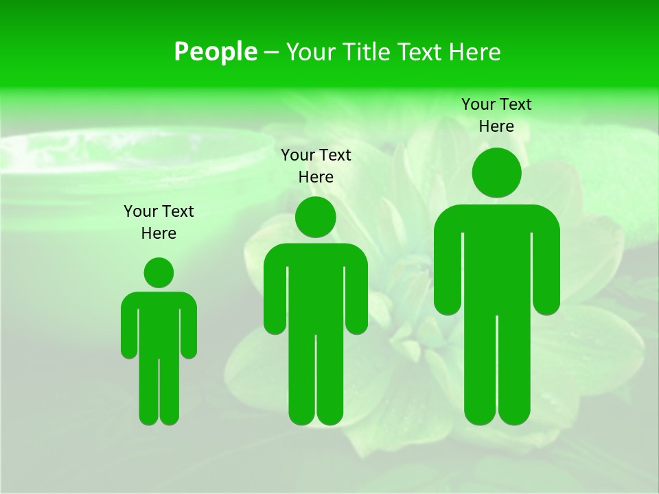 Abstract Green Cream And Towel With Flowers PowerPoint Template