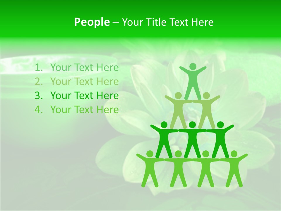 Abstract Green Cream And Towel With Flowers PowerPoint Template