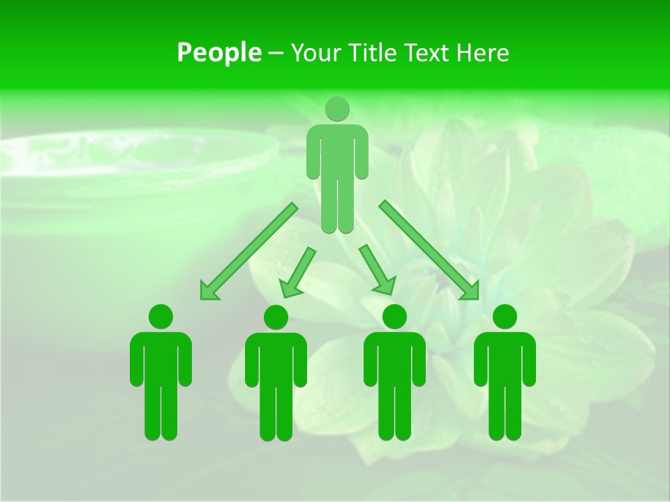 Abstract Green Cream And Towel With Flowers PowerPoint Template