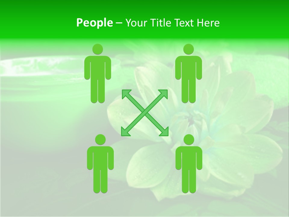 Abstract Green Cream And Towel With Flowers PowerPoint Template