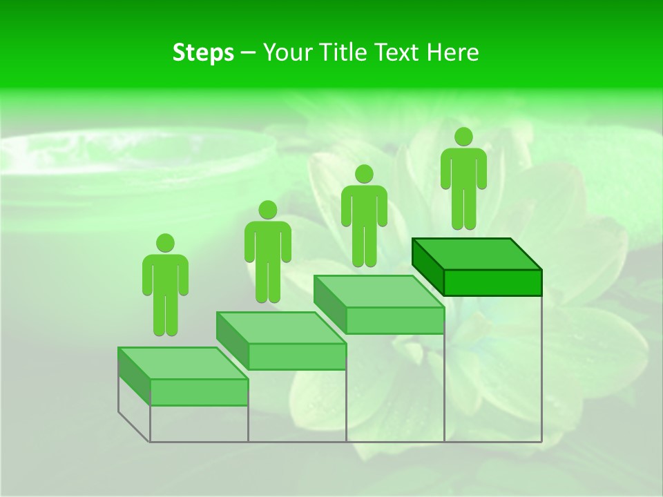 Abstract Green Cream And Towel With Flowers PowerPoint Template