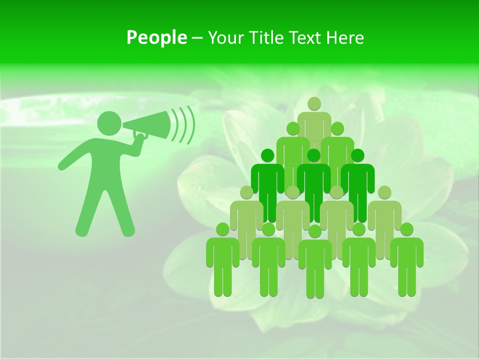 Abstract Green Cream And Towel With Flowers PowerPoint Template