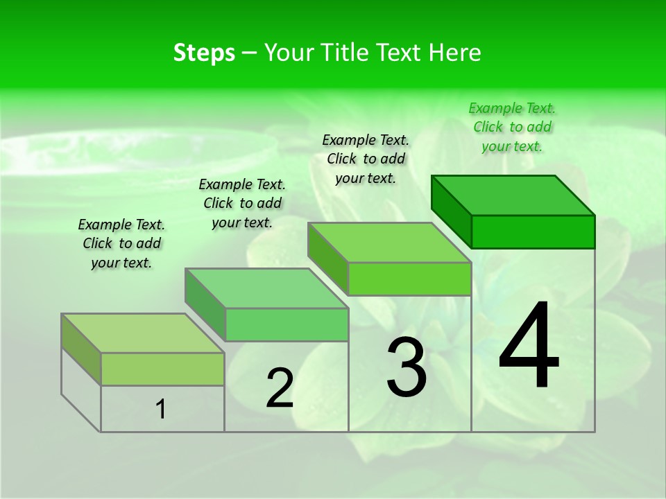 Abstract Green Cream And Towel With Flowers PowerPoint Template