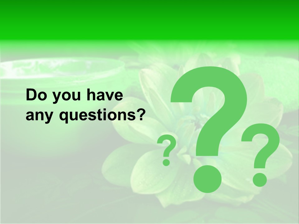 Abstract Green Cream And Towel With Flowers PowerPoint Template