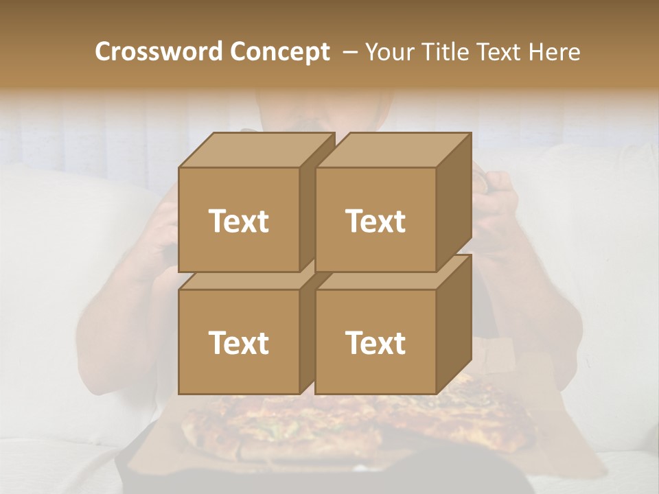 Unhealthy Fat Man Sitting On Couch Drinking Beer And Eating Pizza PowerPoint Template