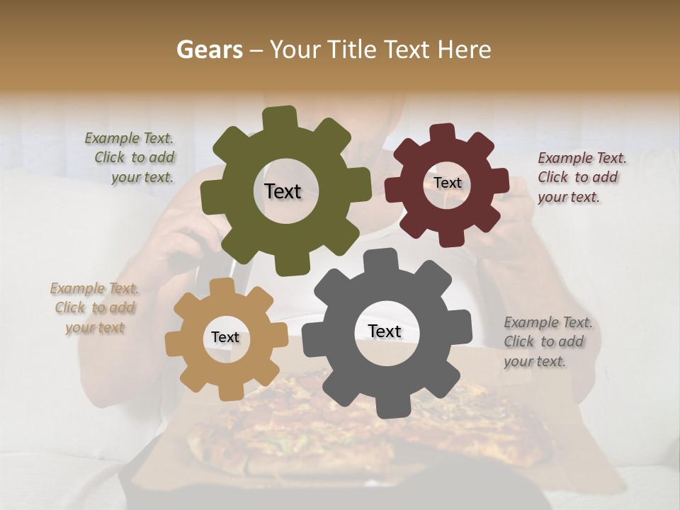 Unhealthy Fat Man Sitting On Couch Drinking Beer And Eating Pizza PowerPoint Template