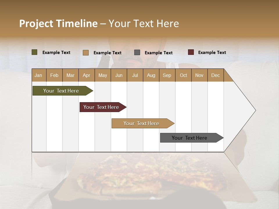 Unhealthy Fat Man Sitting On Couch Drinking Beer And Eating Pizza PowerPoint Template
