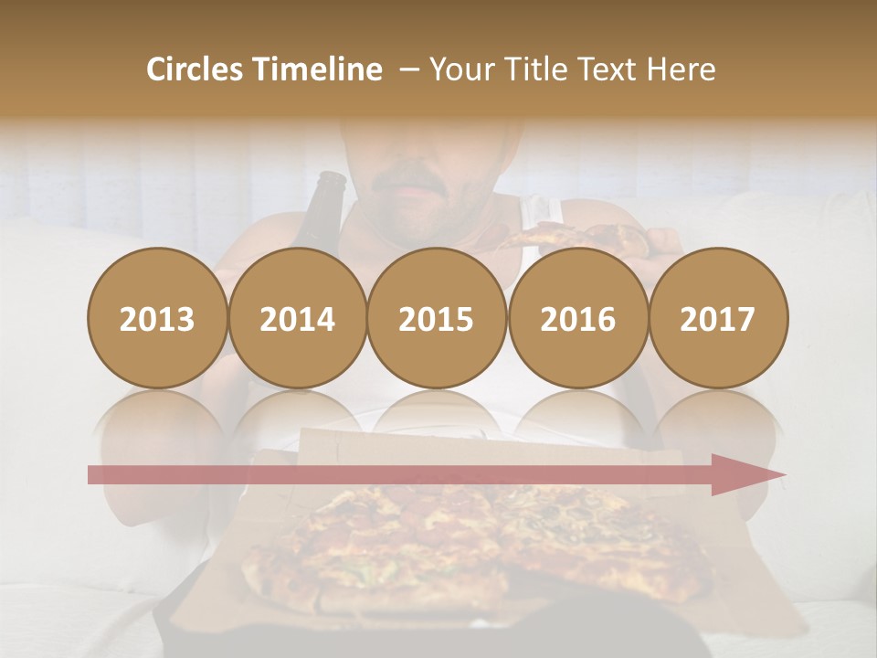 Unhealthy Fat Man Sitting On Couch Drinking Beer And Eating Pizza PowerPoint Template