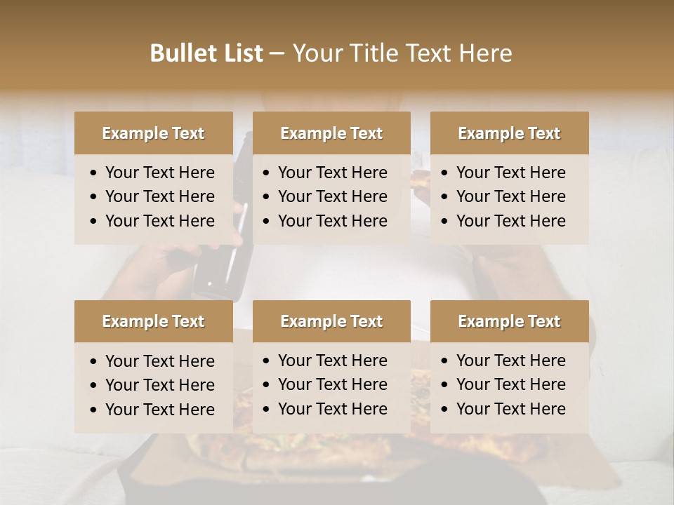 Unhealthy Fat Man Sitting On Couch Drinking Beer And Eating Pizza PowerPoint Template
