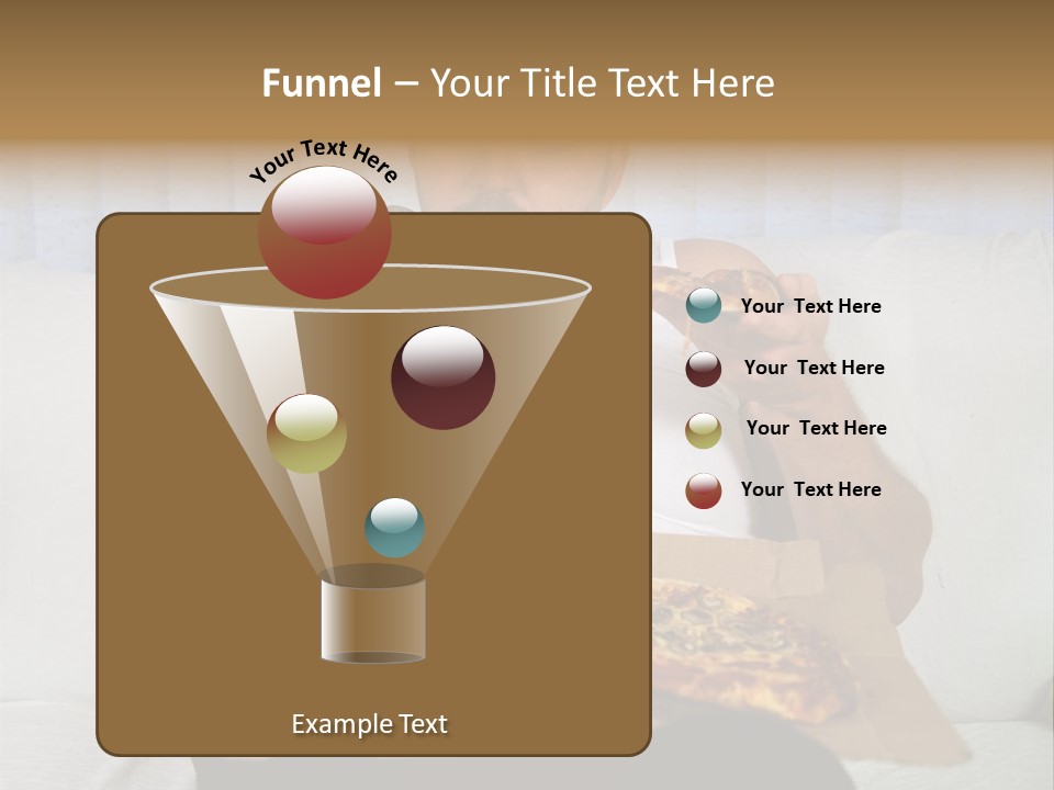 Unhealthy Fat Man Sitting On Couch Drinking Beer And Eating Pizza PowerPoint Template