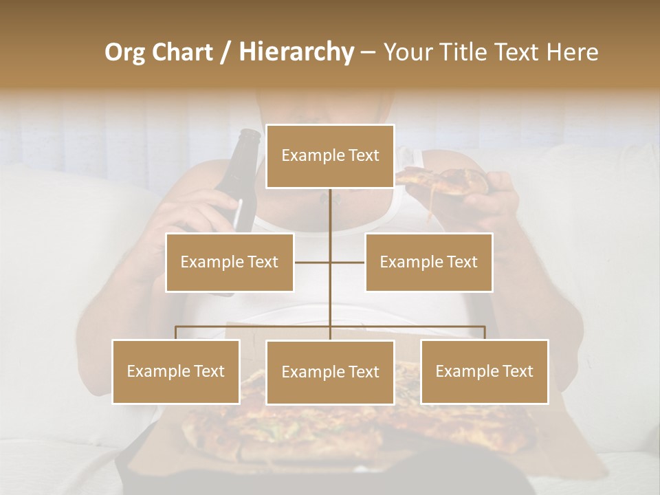 Unhealthy Fat Man Sitting On Couch Drinking Beer And Eating Pizza PowerPoint Template