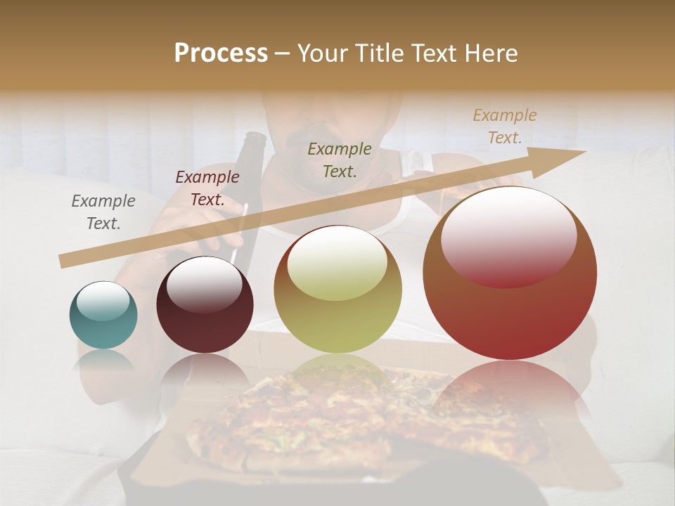 Unhealthy Fat Man Sitting On Couch Drinking Beer And Eating Pizza PowerPoint Template
