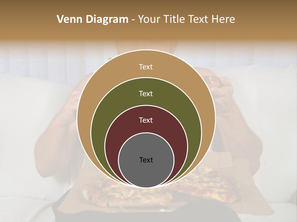 Unhealthy Fat Man Sitting On Couch Drinking Beer And Eating Pizza PowerPoint Template