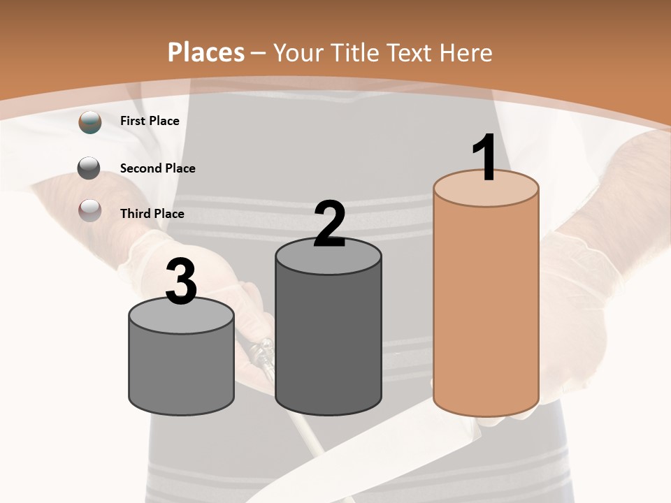 A Butcher Using A Butcher Steel To Sharpen A Knife PowerPoint Template