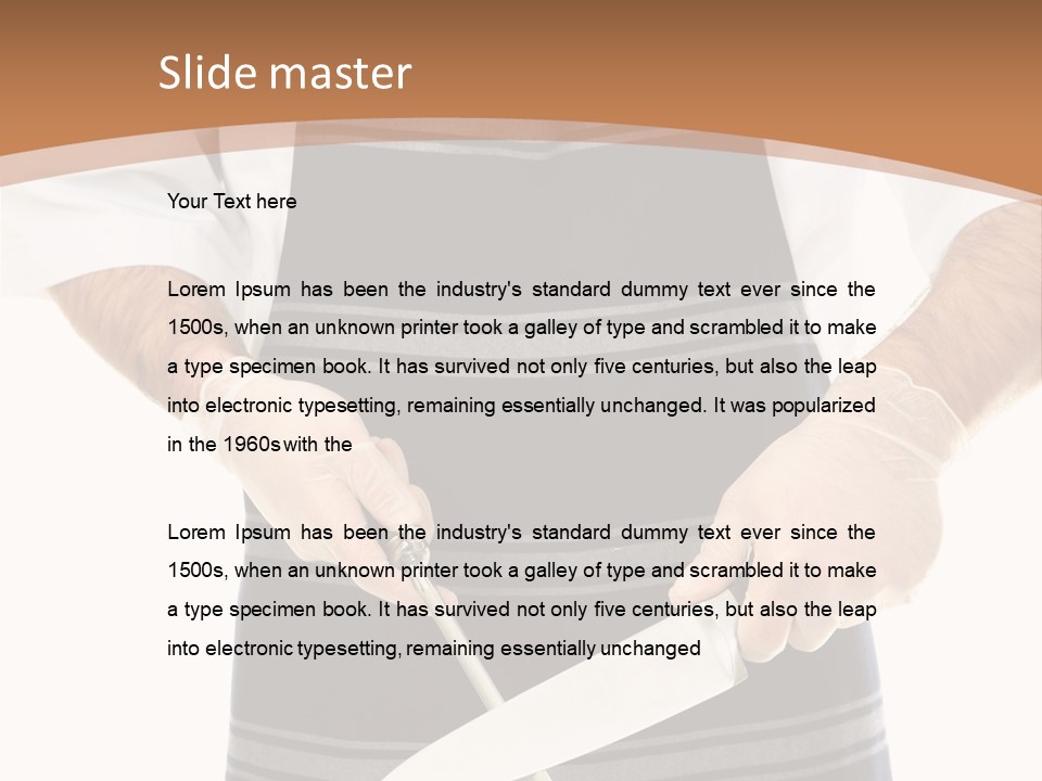 A Butcher Using A Butcher Steel To Sharpen A Knife PowerPoint Template