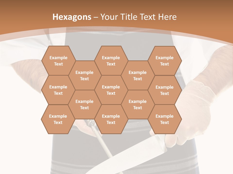 A Butcher Using A Butcher Steel To Sharpen A Knife PowerPoint Template