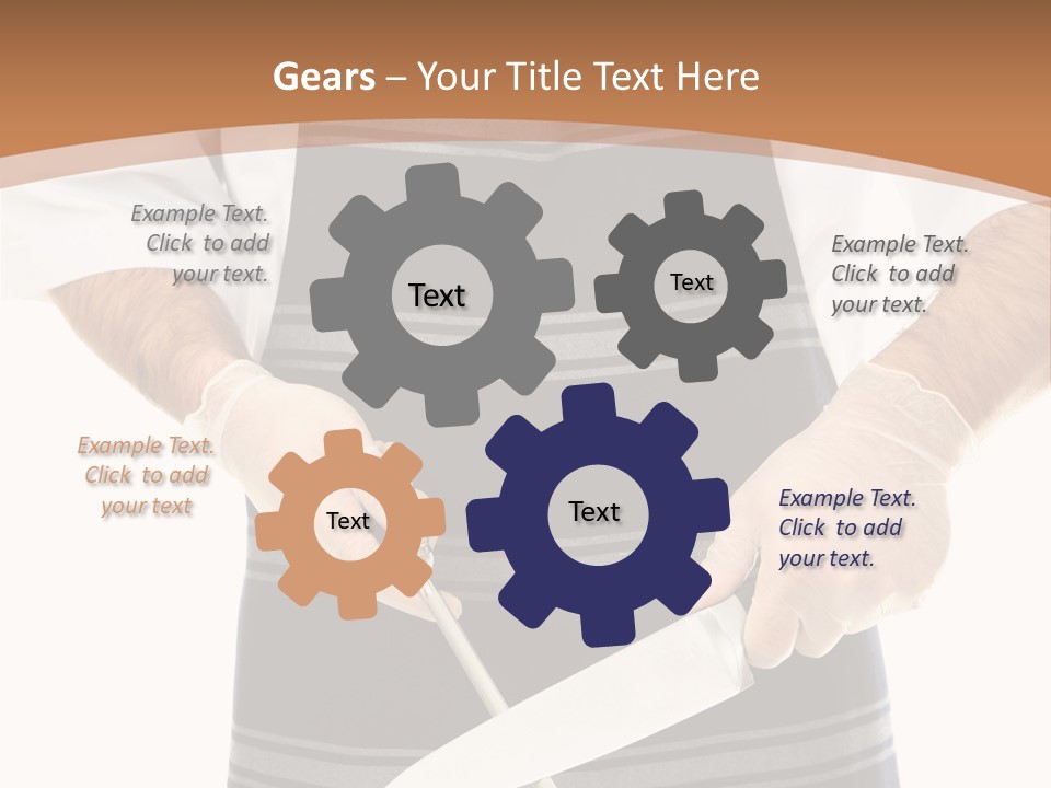 A Butcher Using A Butcher Steel To Sharpen A Knife PowerPoint Template