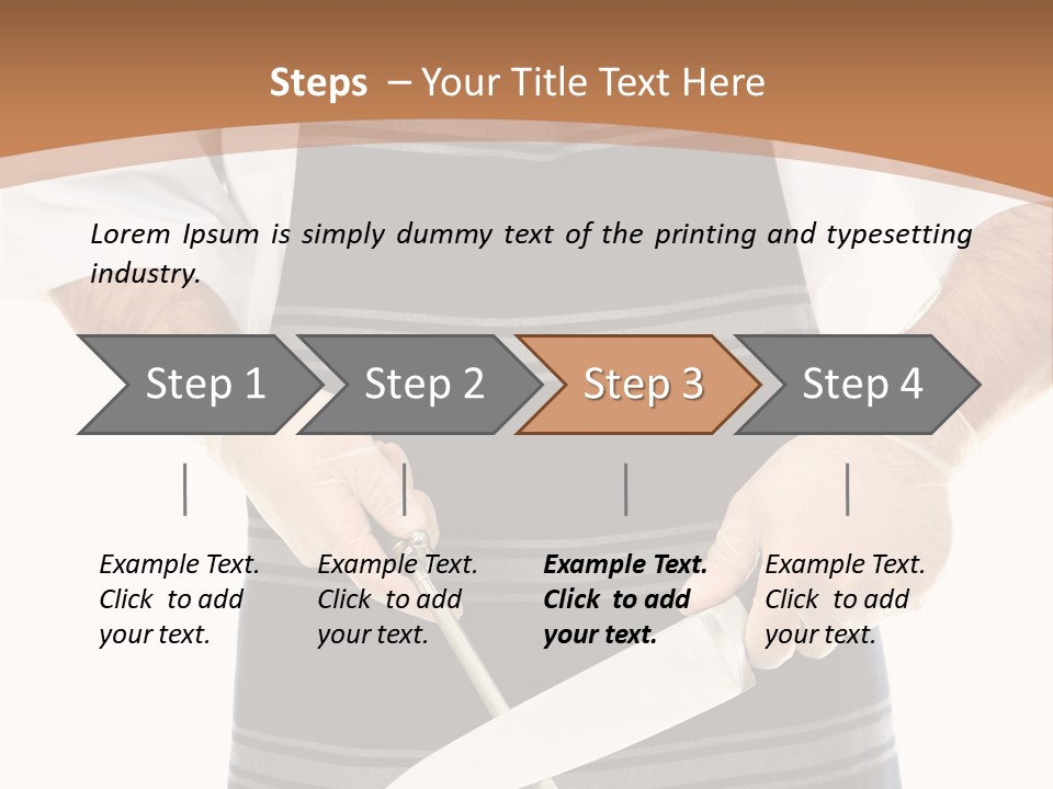 A Butcher Using A Butcher Steel To Sharpen A Knife PowerPoint Template
