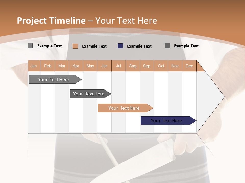 A Butcher Using A Butcher Steel To Sharpen A Knife PowerPoint Template