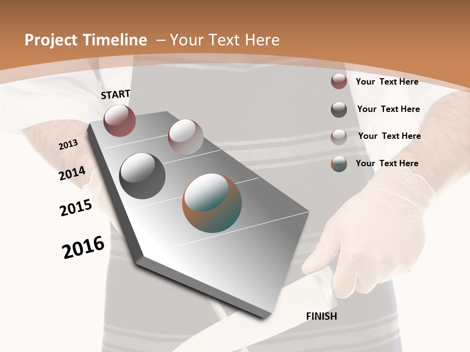 A Butcher Using A Butcher Steel To Sharpen A Knife PowerPoint Template