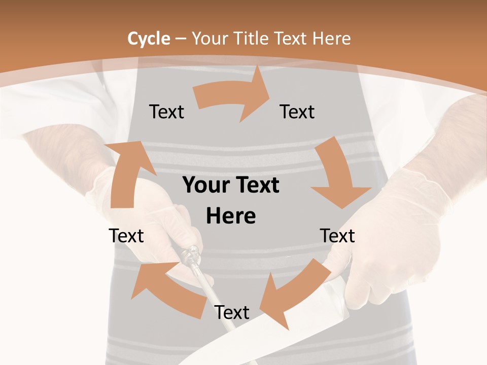 A Butcher Using A Butcher Steel To Sharpen A Knife PowerPoint Template