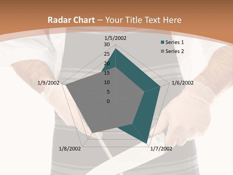 A Butcher Using A Butcher Steel To Sharpen A Knife PowerPoint Template