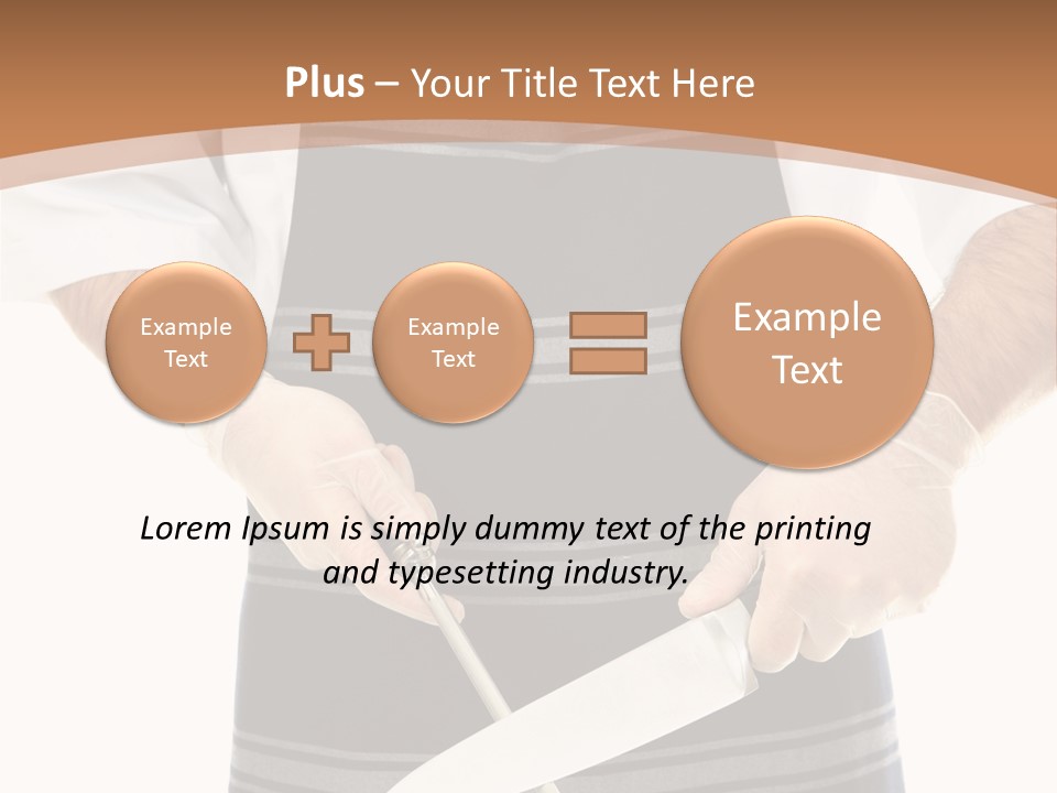 A Butcher Using A Butcher Steel To Sharpen A Knife PowerPoint Template