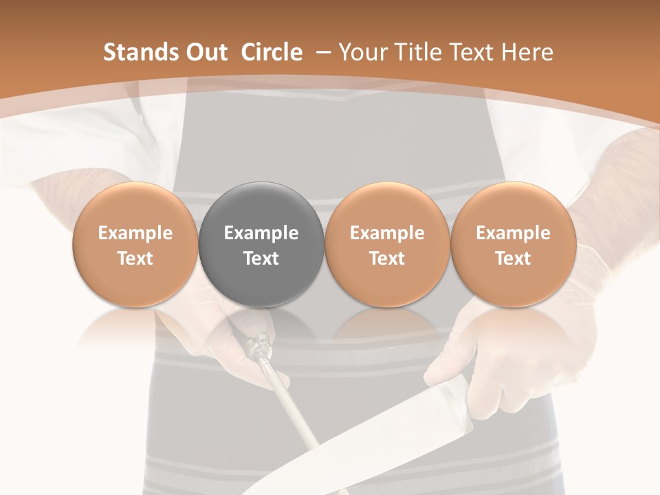 A Butcher Using A Butcher Steel To Sharpen A Knife PowerPoint Template