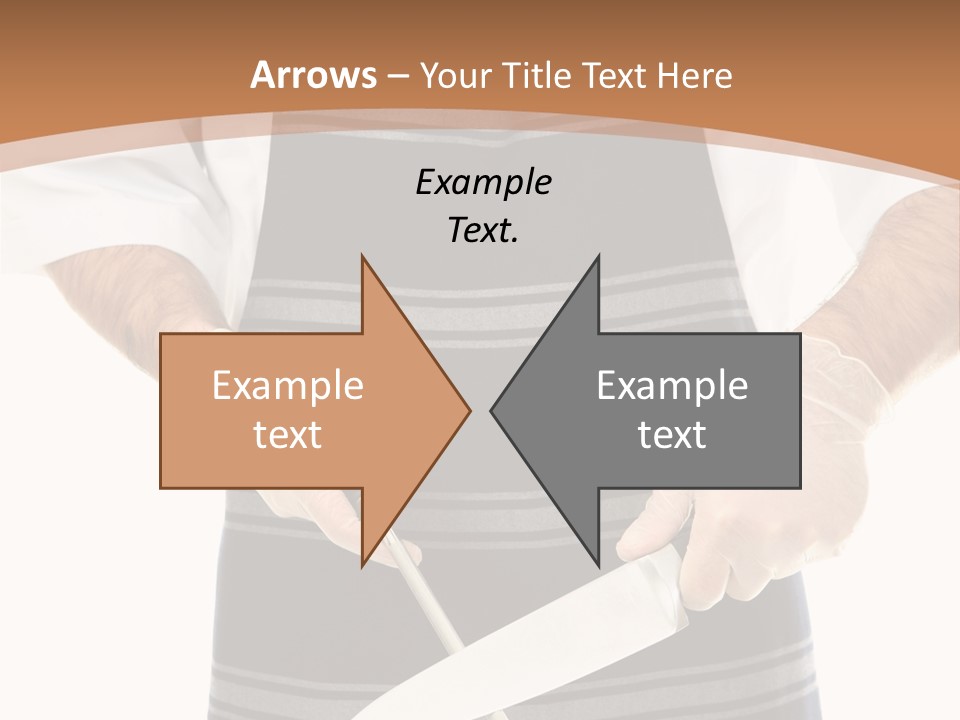 A Butcher Using A Butcher Steel To Sharpen A Knife PowerPoint Template
