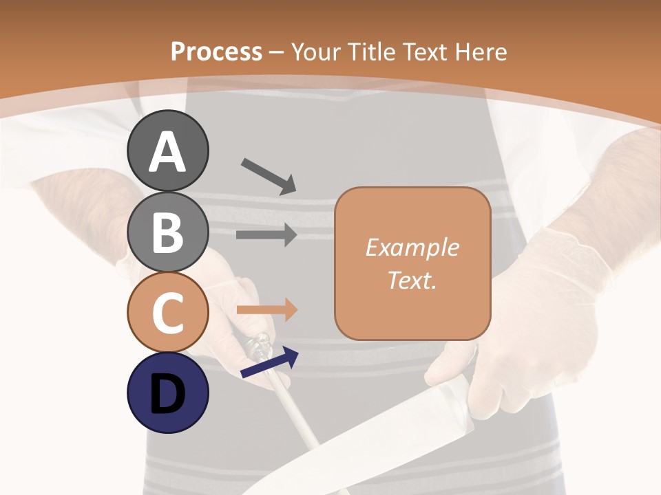 A Butcher Using A Butcher Steel To Sharpen A Knife PowerPoint Template