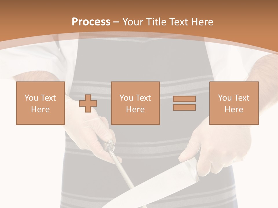 A Butcher Using A Butcher Steel To Sharpen A Knife PowerPoint Template
