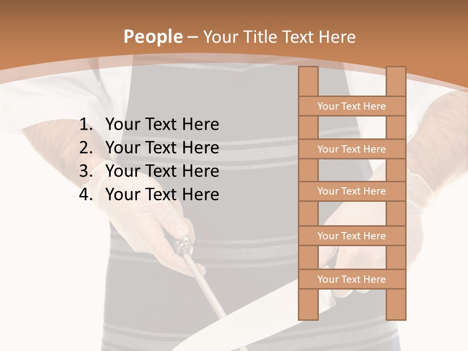 A Butcher Using A Butcher Steel To Sharpen A Knife PowerPoint Template